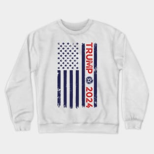 Trump 2024 American Flag Crewneck Sweatshirt